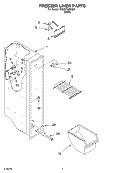 FREEZER LINER Diagram and Parts List for 7ED0GTQXKQ01  Whirlpool Refrigerator