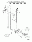 FILL, DRAIN AND OVERFILL PARTS Diagram and Parts List for GU2800XTVB1  Whirlpool Dishwasher