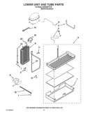LOWER UNIT AND TUBE PARTS Diagram and Parts List for KSSO48FTX15  KitchenAid Refrigerator