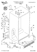 CABINET, LITERATURE Diagram and Parts List for 2VGD23DQFW02  Whirlpool Refrigerator