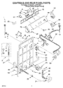 CONTROLS AND REAR PANEL Diagram and Parts List for LSC8244EZ1  Whirlpool Washer