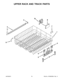UPPER RACK AND TRACK PARTS Diagram and Parts List for WDT790SLYM2  Whirlpool Dishwasher