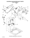 CONTROLS AND WATER INLET PARTS Diagram and Parts List for 3LWTW4740YQ0  Whirlpool Washer