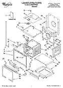 LOWER OVEN PARTS Diagram and Parts List for RBD275PRS01  Whirlpool Wall Oven