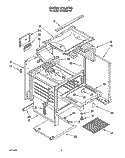 OVEN Diagram and Parts List for SF304BSYN0  Whirlpool Range
