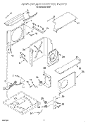 AIRFLOW AND CONTROL Diagram and Parts List for RA183K0  Whirlpool Air Conditioner