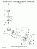 BRAKE, CLUTCH, GEARCASE, MOTOR AND PUMP PARTS Diagram and Parts List for 7MWTW9013YQ0  Whirlpool Washer