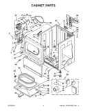 CABINET PARTS Diagram and Parts List for CEM2743BQ0  Whirlpool Dryer