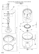 AGITATOR, BASKET AND TUB Diagram and Parts List for SAWS900HQ0  Whirlpool Washer