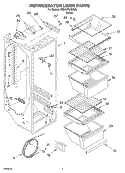 REFRIGERATOR LINER PARTS Diagram and Parts List for 7ED0GTQXMQ00  Whirlpool Refrigerator