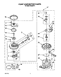 PUMP AND MOTOR Diagram and Parts List for DU8900XY1  Whirlpool Dishwasher