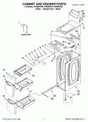 CABINET AND DRAWER PARTS Diagram and Parts List for XVP8600TW0  Whirlpool Laundry Accessories