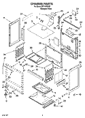 CHASSIS PARTS Diagram and Parts List for SF111PXSQ1  Whirlpool Range