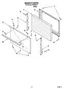 DOOR PARTS, OPTIONAL PARTS Diagram and Parts List for RME30001  Roper Range