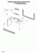 CABINET AND INSTALLATION PARTS Diagram and Parts List for MH1170XSS4  Whirlpool Microwave