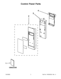 CONTROL PANEL PARTS Diagram and Parts List for YKHMS2040BS0  KitchenAid Microwave