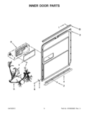 INNER DOOR PARTS Diagram and Parts List for KDFE454CSS0  KitchenAid Dishwasher