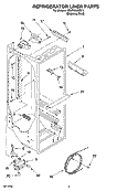 REFRIGERATOR LINER PARTS Diagram and Parts List for GD5PHAXMS11  Whirlpool Refrigerator
