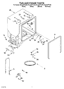 TUB AND FRAME Diagram and Parts List for DUL300XLTQ0  Whirlpool Dishwasher