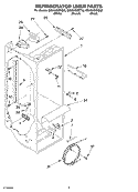REFRIGERATOR LINER Diagram and Parts List for GD5NHGXKT02  Whirlpool Refrigerator