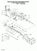 MOTOR AND ICE CONTAINER PARTS Diagram and Parts List for 6GD25DCXHS09  Whirlpool Refrigerator