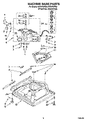 MACHINE BASE PARTS Diagram and Parts List for GSX9750PW0  Whirlpool Washer