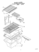 SHELF PARTS Diagram and Parts List for RT18DKXKT05  Roper Refrigerator