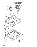 COOKTOP Diagram and Parts List for FEP330VW0  Roper Range