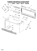 CABINET AND INSTALLATION PARTS Diagram and Parts List for MH9181XMQ0  Whirlpool Microwave