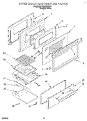 OVEN DOOR AND BROILER Diagram and Parts List for SF330PEWQ4  Whirlpool Range