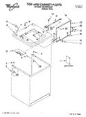 TOP AND CABINET PARTS Diagram and Parts List for 7MLSR6332KQ2  Whirlpool Washer