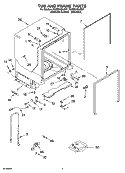 TUB AND FRAME PARTS Diagram and Parts List for KUDS01DLSP7  KitchenAid Dishwasher
