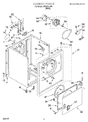 SECTION Diagram and Parts List for REX3614JW0  Roper Dryer