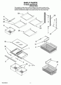 SHELF PARTS Diagram and Parts List for GB2SHDXTD00  Whirlpool Refrigerator