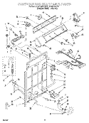 CONTROLS AND REAR PANEL Diagram and Parts List for 4LBR8255DQ0  Whirlpool Washer