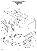 TUB ASSEMBLY Diagram and Parts List for DU900PCDQ3  Whirlpool Dishwasher