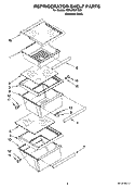 REFRIGERATOR SHELF PARTS Diagram and Parts List for ED2JHEXTS00  Whirlpool Refrigerator