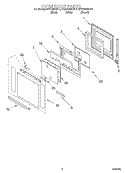 OVEN DOOR Diagram and Parts List for KEBC208HBT2  KitchenAid Wall Oven