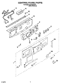 CONTROL PANEL PARTS Diagram and Parts List for GHW9300PW1  Whirlpool Washer