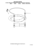 HEATER PARTS Diagram and Parts List for WDF510PAYS4  Whirlpool Dishwasher