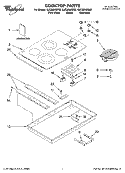 COOKTOP PARTS, OPTIONAL PARTS Diagram and Parts List for GJC3054RB02  Whirlpool Cooktop
