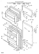 DOOR Diagram and Parts List for ET16CKYHN00  Whirlpool Refrigerator