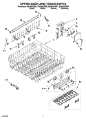 UPPER RACK AND TRACK PARTS Diagram and Parts List for GU2455XTSB1  Whirlpool Dishwasher