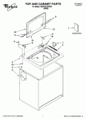TOP AND CABINET PARTS Diagram and Parts List for 7MWT96725WW0  Whirlpool Washer