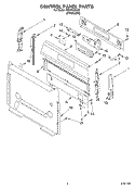CONTROL PANEL PARTS Diagram and Parts List for GS475LELS2  Whirlpool Range