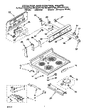COOKTOP AND CONTROL, LIT/OPTIONAL Diagram and Parts List for RF366PXYB0  Whirlpool Range