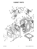 CABINET PARTS Diagram and Parts List for WED8500BC0  Whirlpool Dryer
