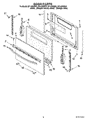 DOOR PARTS, OPTIONAL PARTS (NOT INCLUDED) Diagram and Parts List for SF114PXSQ2  Whirlpool Range