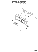 CONTROL PANEL PARTS Diagram and Parts List for RS610PXGW11  Whirlpool Range
