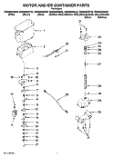 MOTOR AND ICE CONTAINER PARTS Diagram and Parts List for GS6NBEXRA02  Whirlpool Refrigerator